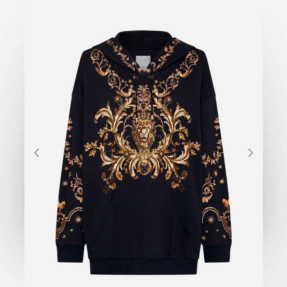 Camilla Black and Gold Baroque Hoodie